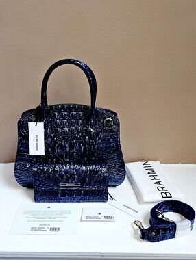 NWT Brahmin ROYAL BLUE Rosetta w/Cordelia Wallet